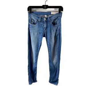 rag & bone Jeans the Capri Low Rise Light Wash Denim Raw Hem Women's Size 25